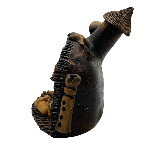 Nativity Scene Grotto Mushroom Ceramic Quirky Charming Likely South American - Picture 7 of 11